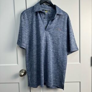 Greg Norman Collection Men's M Blue Marled Play Dry Golf Polo